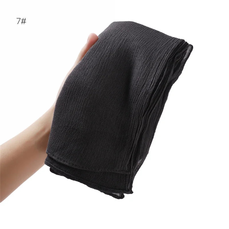 Pañuelo Hiyab de Algodón y Rayón de Color Liso para Mujer, Pañuelo Grande Musulmán, Chales, Diadema Musulmana para Mujer, Turbante Islámico, Pañuelo Bandana