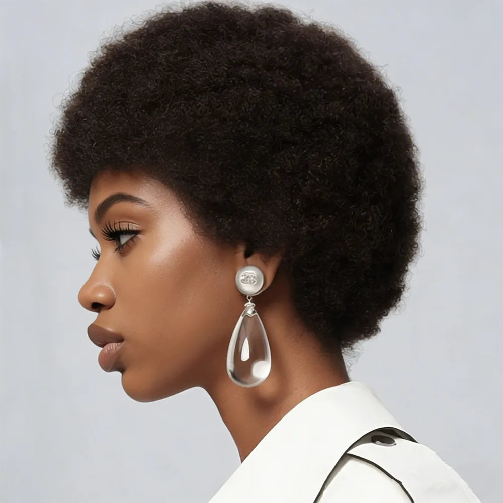 pixie cut wig short human hair wig  machine made afro curly pixie wig natural black color for women daily party use wig