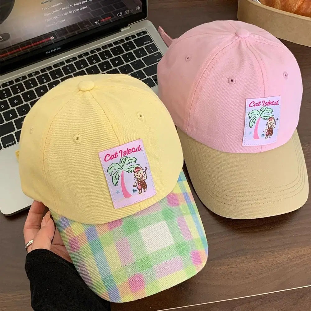 Fashion Korean Baseball Hat Embroidery Cute Peaked Cap Visor Spring Summer Snapback Cap Girls