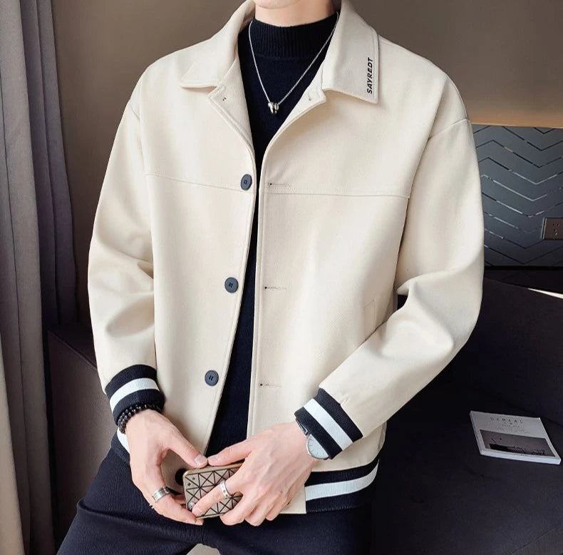 Men's Jackets Spring Autumn Short Slim Fit Male Wool & Blends Coats Cheap Clothes Offer Stylish Vintage Clothing Fashion