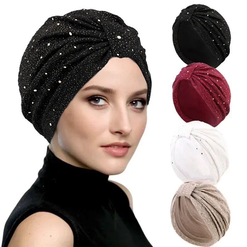 Women’s Sequin Knotted Turban – Elegant, Comfortable & Perfect for Any Occasion