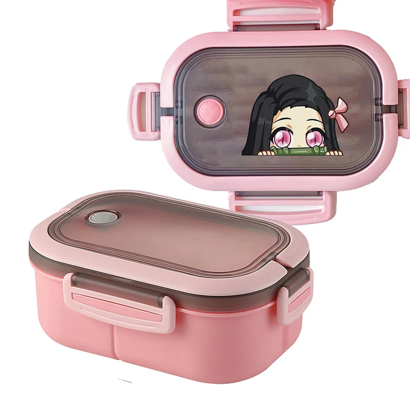 Demon Slayer Kimetsu No Yaiba Lunch Box Cartoon Anime Figures Dinner Pail Student Office Workers Large Capacity Sealed Bento Box