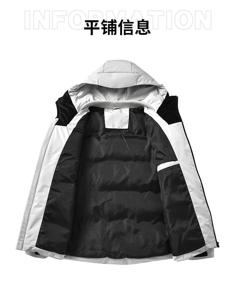 Men's Reversible Hooded Jacket  Winter Thermal Coat Waterproof Windproof Double Face Fleece Outerwear for Cold Weather  2025