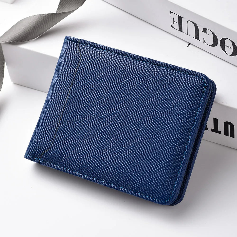 Cartera corta simple de color liso, tarjetero de negocios, cartera de hombre, tarjeta de identificación, tarjeta bancaria, cartera de hombre