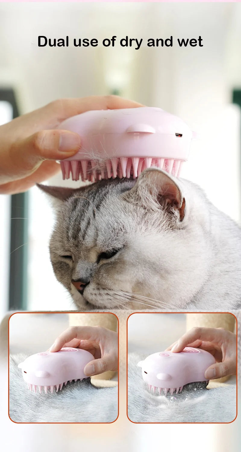 Electric Steamy Pet Grooming Brush