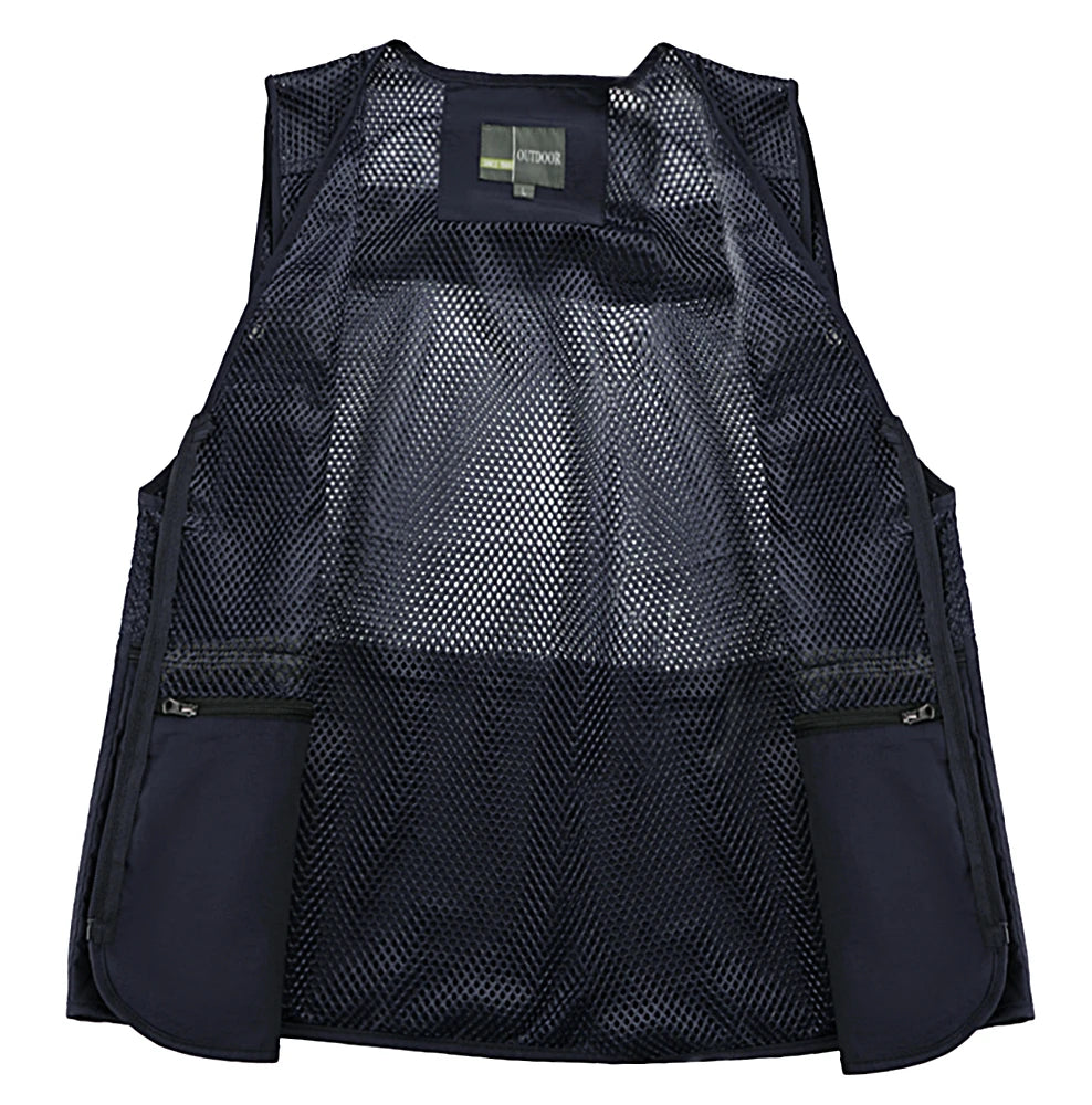 Men's Vest Tactical Webbed Gear Coat Summer Photographer Waistcoat Tool Many Pocket Mesh Work Sleeveless Jacket Male