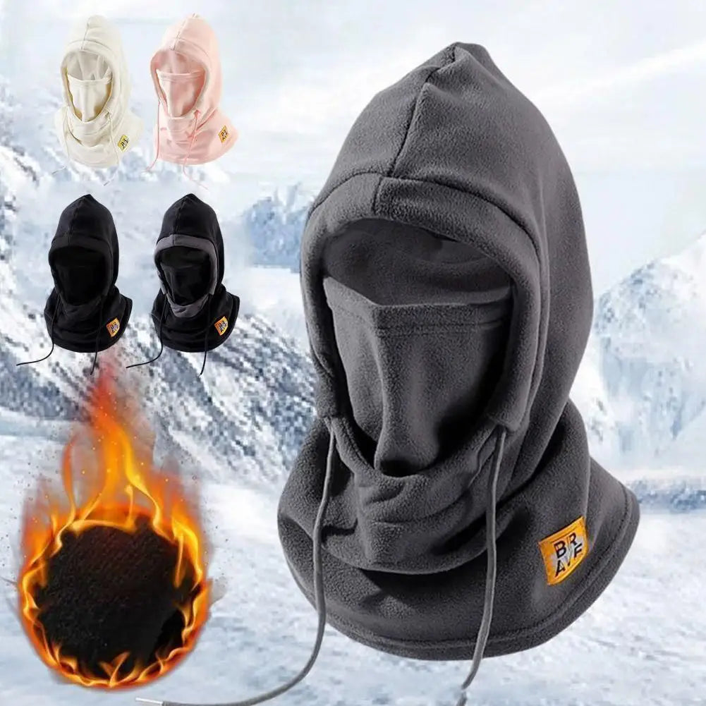 Unisex Winter Hooded Mask Windproof Fleece Face Cover with Neck Protection All-in-One Cold Weather Balaclava for Men Women