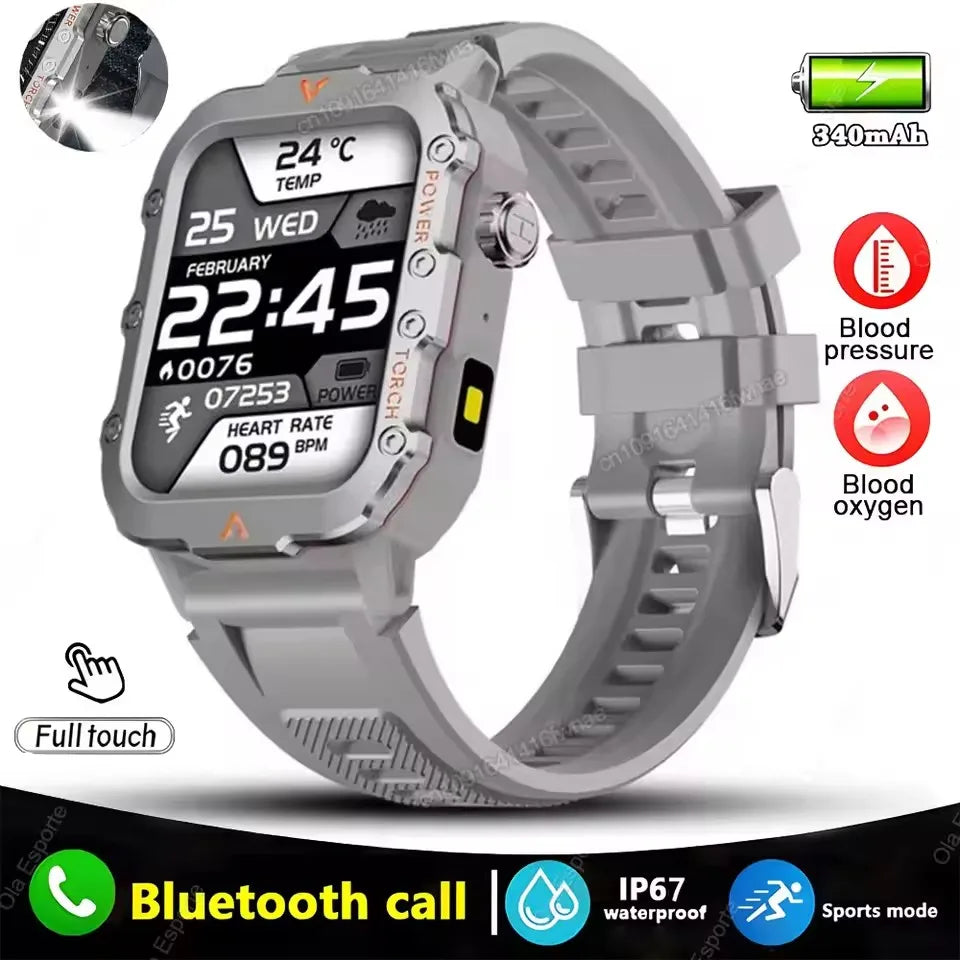 New Rugged Military GPS Smart Watch Men Bluetooth Call Health Monitoring AI Voice Sport Waterproof Smartwatches For Android