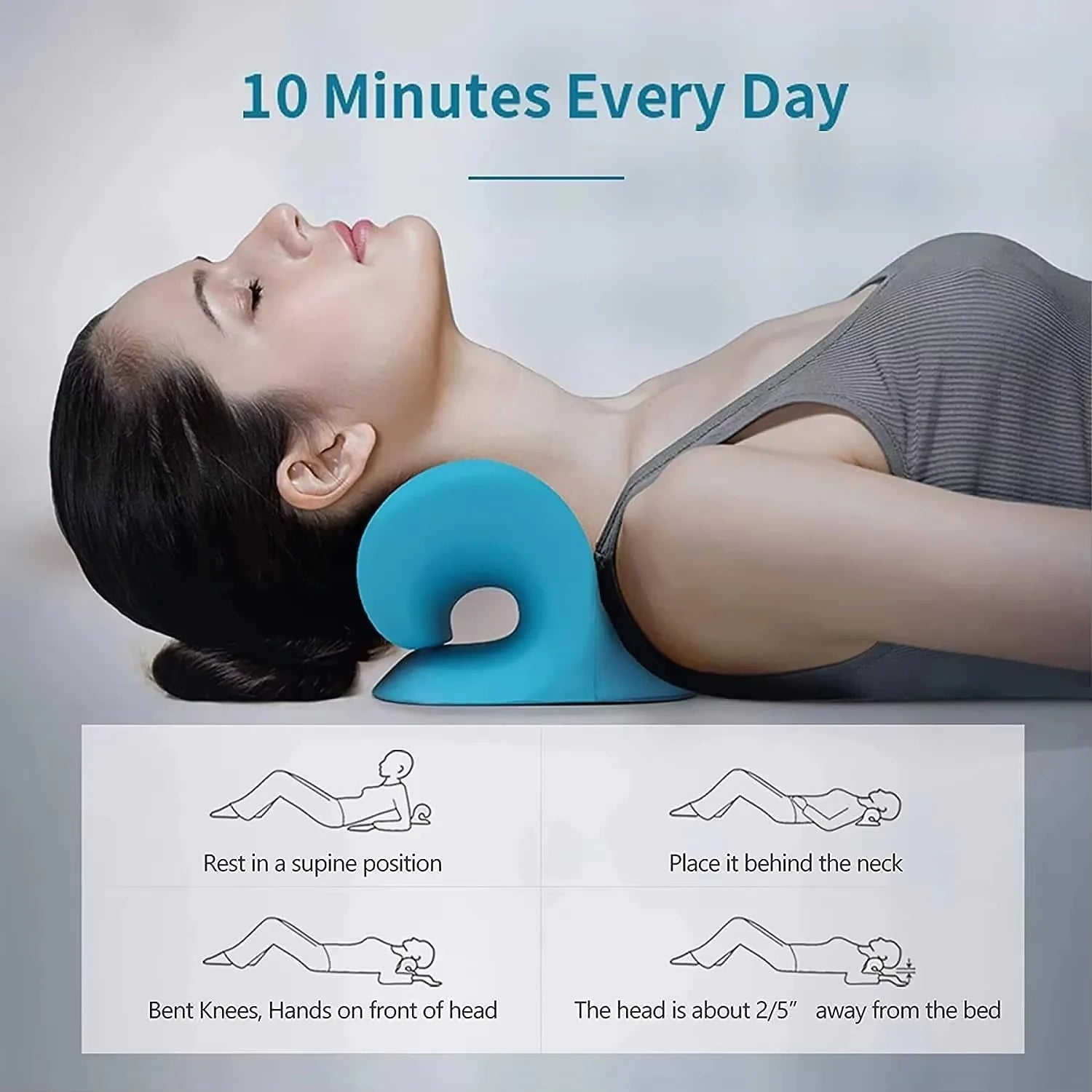 Random color Neck Stretcher Shoulder Cervical Chiropractic Traction Device Head Back Body Massager Massage Pillow