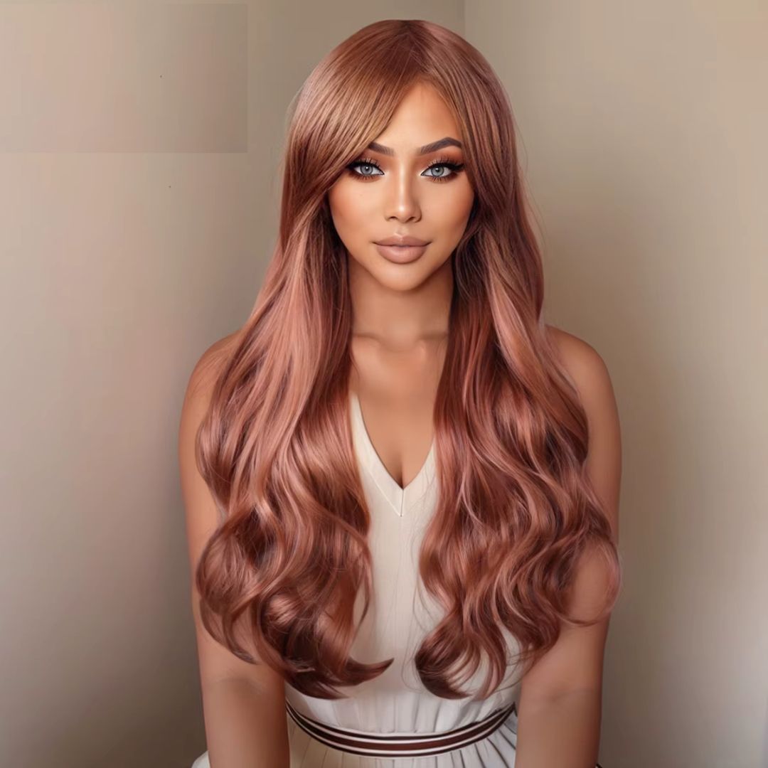 Coffee Brown Curly Fringe Wig